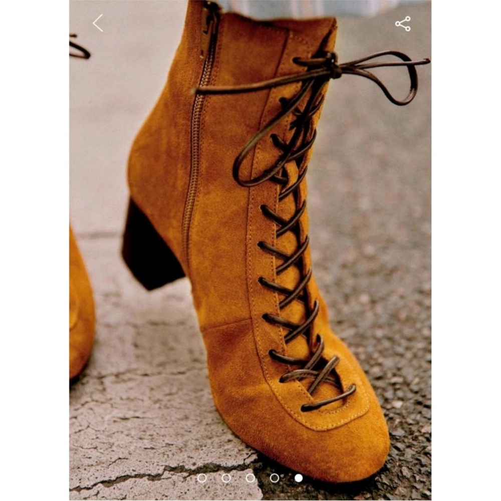 SÉZANE Lace Up Suede Leather Booties SUPER RARE sz US 7 / FR 38 - Picture 3 of 11